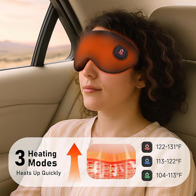 LitBear Heated Eye Mask, Silk Cordless Warm Eye Compress - Image 4