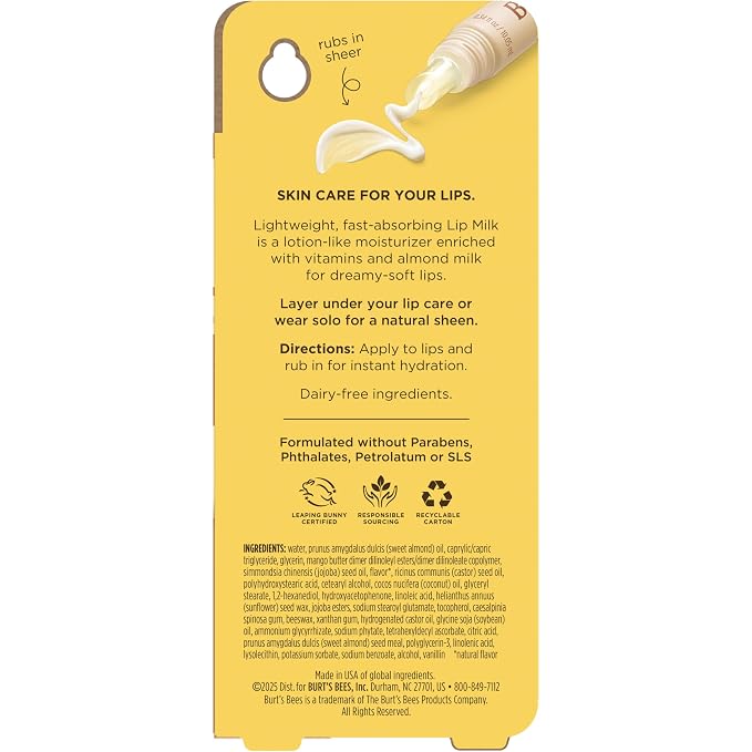 Burt’s Bees Lip Milk, Daily Lip Moisturizer, Toasted Coconut, Vitamin Enriched - Image 15