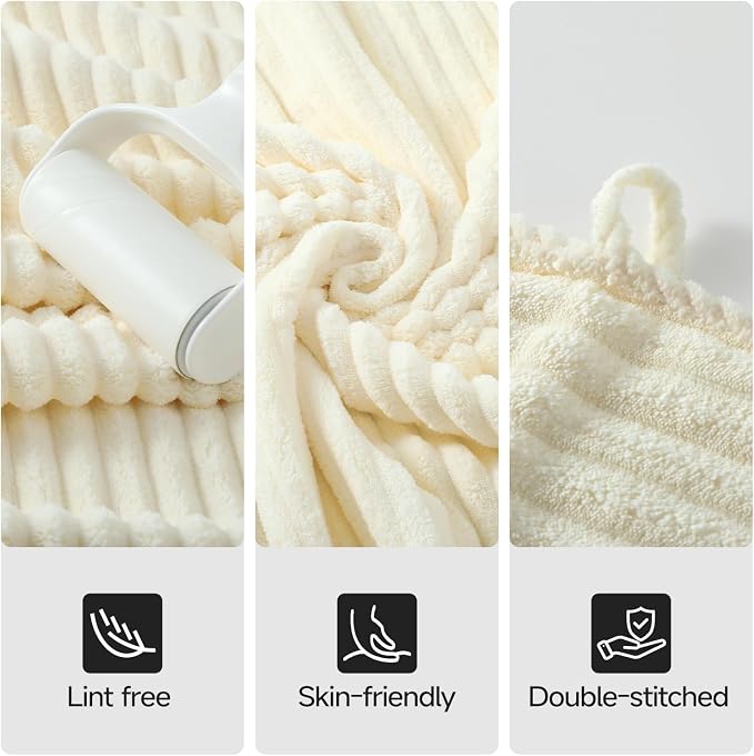 REDKISS Cream Microfiber Bath Towels Set 8 Piece - Image 6