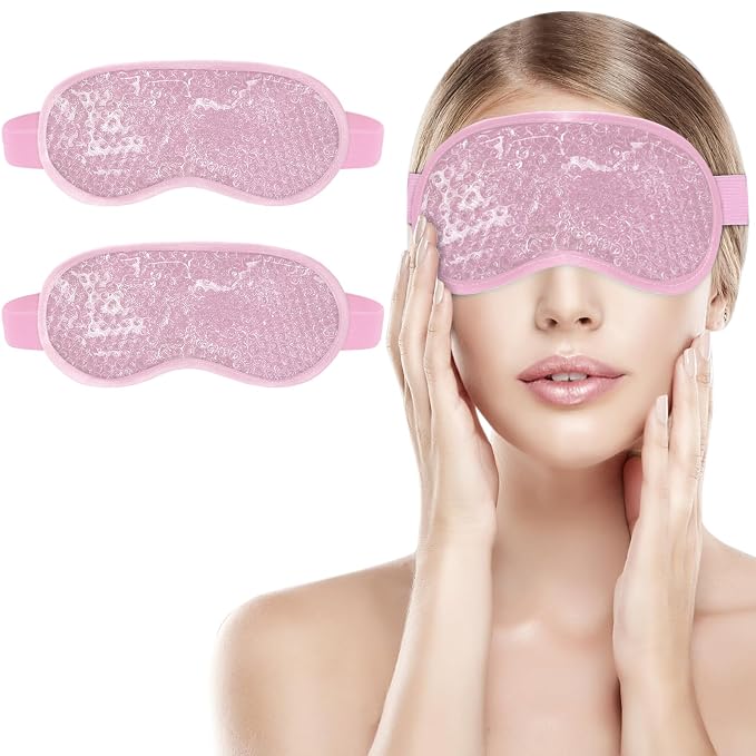 candyfouse 2Pack Cold Cooling Eye Mask, Reusable Hot Colder Therapy Gel Bead by candyfouse
