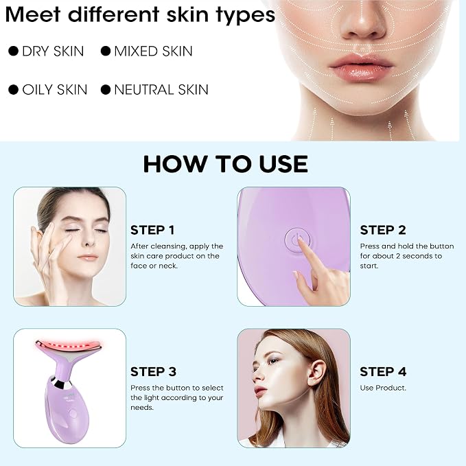Facial Massager, Portable Face Neck Massager Wand - Image 2
