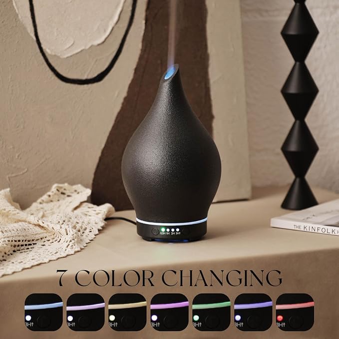 Porseme 150ml Essential Oil Diffuser Ceramic Color Changing Aroma Air Diffusers - Image 3
