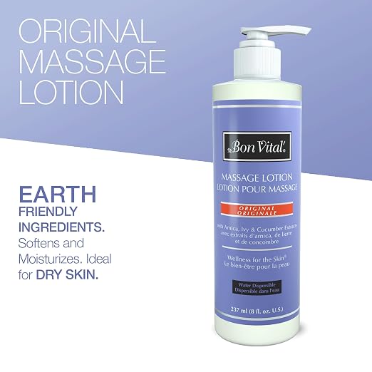 Bon Vital Original Massage Lotion, 8 oz – Lightweight, Non-Greasy Formula - Image 2