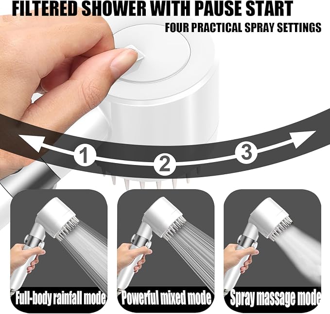 High Pressure Handheld Shower Head High Pressure Shower Heads- High Flow Even - Image 2