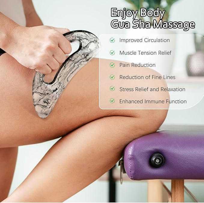 AICNLY Large Gua Sha Massage Tool, Lymphatic Drainage Massager, Muscle Scraping - Image 3