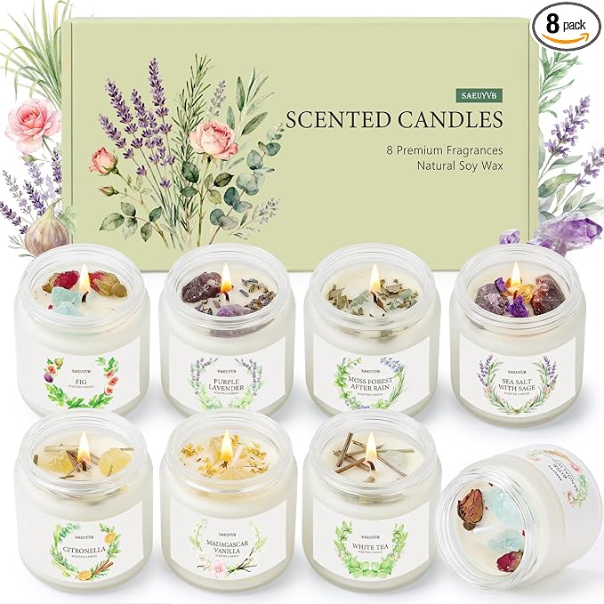 Scented Candles for Home, 8 Pack Soy Candles Gift Set for Women, Aromatherapy by SAEUYVB