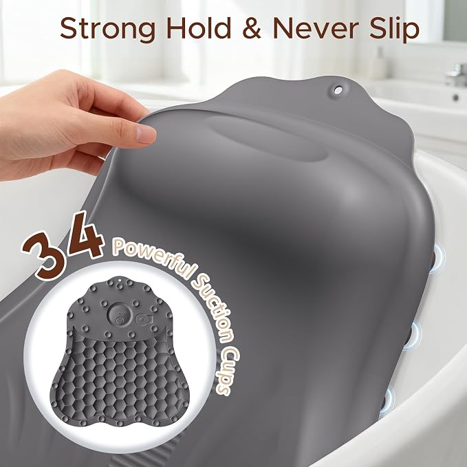 Bath Pillow for Tub, Adjustable Silicone Bathtub Pillows for Head and Neck - Image 5