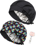 2 Pack Satin Lined Bouffant Scrub Caps by Yuest