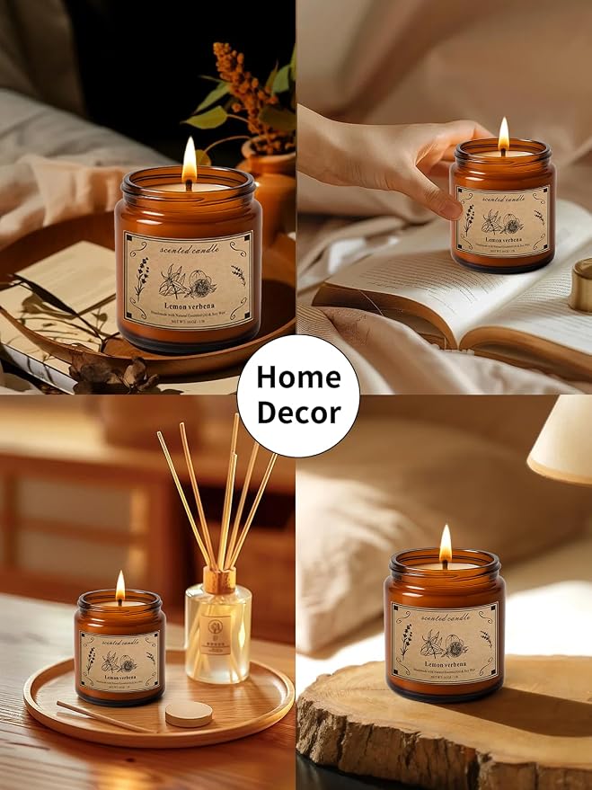 Scented Candles for Home, 16oz Large Jar Scented Candle – Lemon Verbena Soy Wax - Image 5