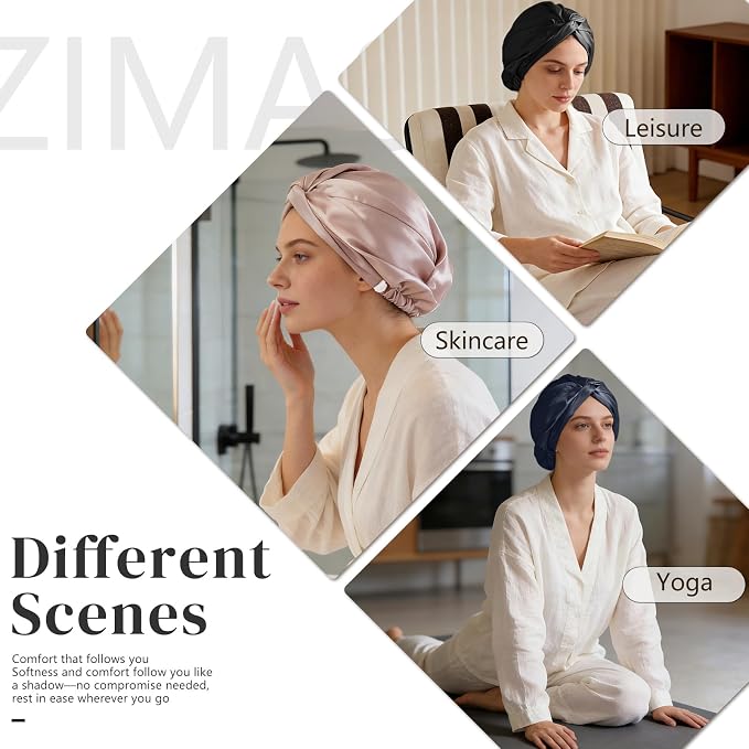 ZIMASILK 22Momme 100% Mulberry Silk Sleep Cap - Image 7