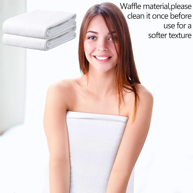Fanfanwin 58"x70" Sauna Blanket Insert Towel Cotton Waffle Soft Reusable - Image 4