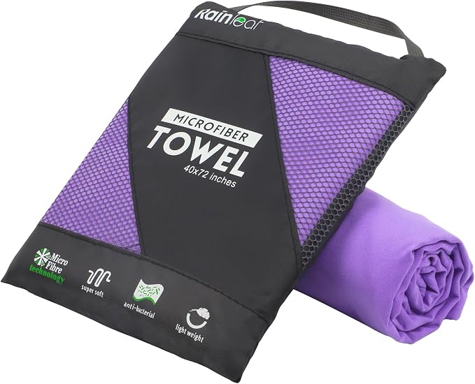 Rainleaf Microfiber Towel Perfect Travel & Gym & Camping Towel. Quick Dry by Rainleaf