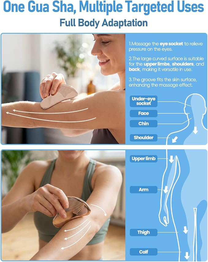 Non-Slip Grip Stainless Steel Gua Sha Tool - Image 6