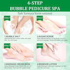 Pedicure Kit Foot Soak Set: Bubble Salt, Sugar Scrub, Massage Mask, Massage - Image 3