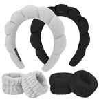 6Pcs Spa Headband and Wrist Washband Set, Skincare Makeup Headband, Sponge Face by ACO-UINT