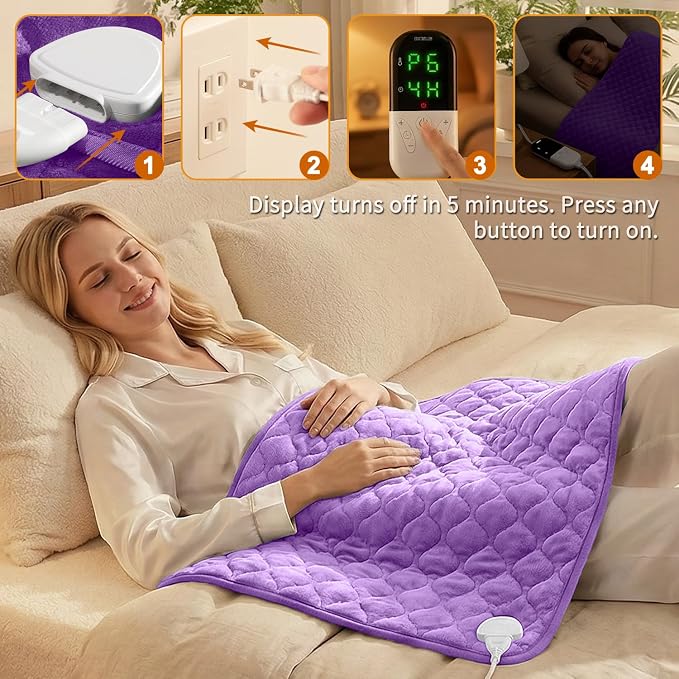 King Size Heating Pad for Back Pain 32"x24" Extra Large Electric Heating Pad - Image 9
