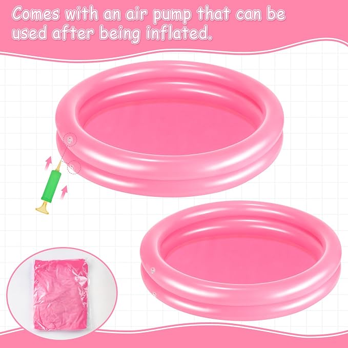 2 Pack Pink Inflatable Pool Foot Bath Basin, Swimming Pool Clean Feet, Foot - Image 8