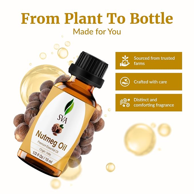 SVA Nutmeg Essential Oil – 1/3 Fl Oz – 100% Natural Nutmeg Oil - Image 4