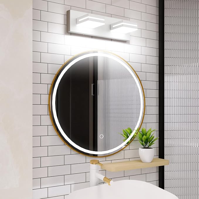 SineRise LED Modern Bathroom Vanity Light Fixtures, Matte White Modern Acrylic - Image 7