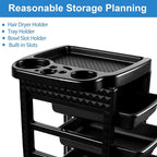 Salon Trolley Cart with 5 Drawers, Beauty Rolling Hair Rack with Worktop - Image 5