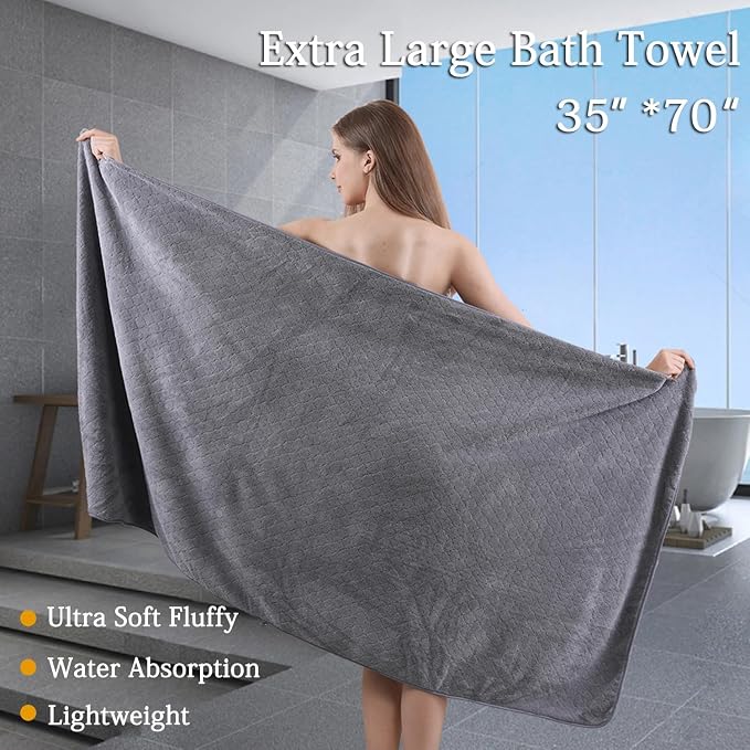 Ycosy 8-Piece Bath Towels Set, 2 Oversized Bath Sheet, 2 Hand Towels and 4 - Image 2