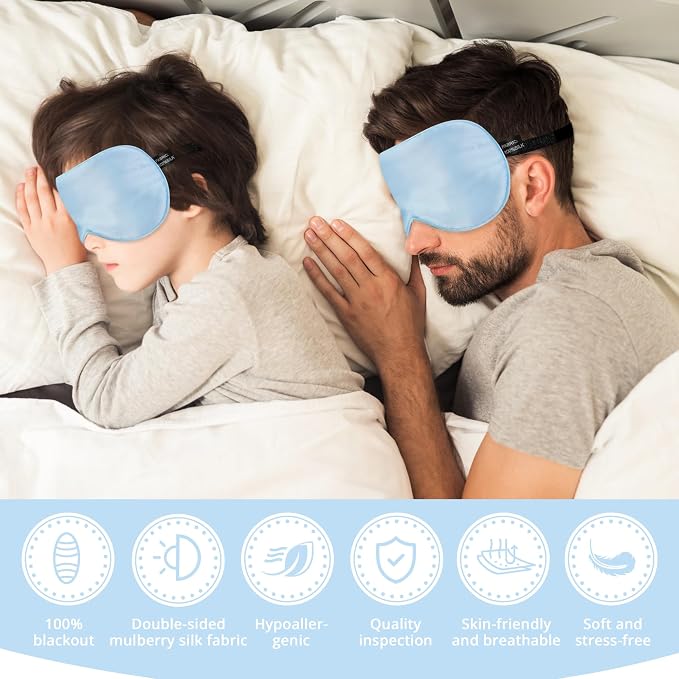 Silk Sleep Mask Eye Cover, 100% Real Natural Eye Mask - Image 5
