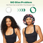 2 PCS Shower Cap Waterproof Double Layer Elastic Adjustable Reusable Hair Bath - Image 5