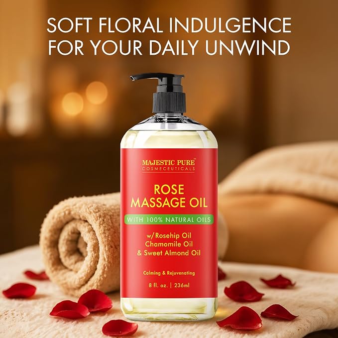 MAJESTIC PURE Rose Massage Oil for Massage Therapy - Image 3