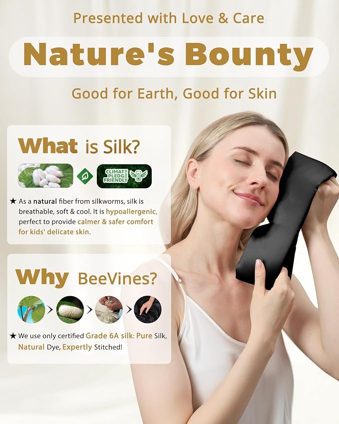 BeeVines Pure Silk 3D Sleep Mask - Image 7