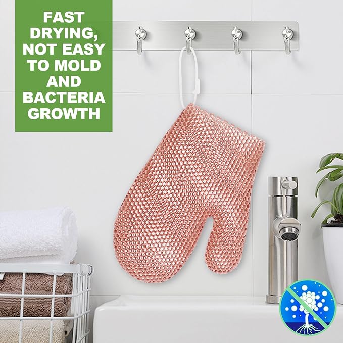 Honeycomb Exfoliating Bath Gloves - Image 6