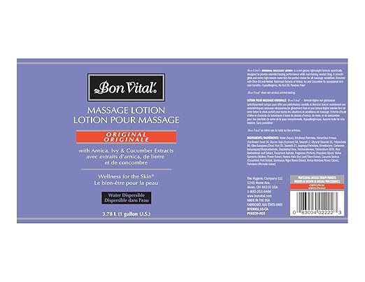 Bon Vital Original Massage Lotion, 1 Gallon Pail – Lightweight, Non-Greasy - Image 2