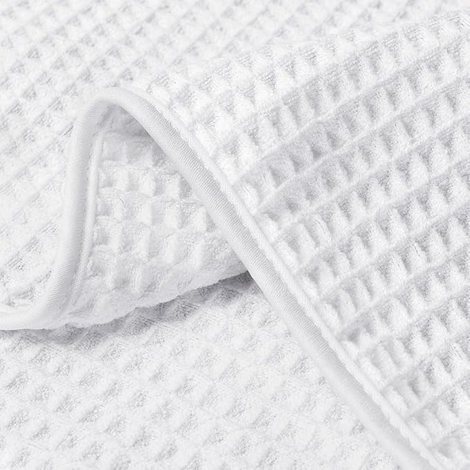 HOMEXCEL Waffle Bath Towels Set 4 Pack, Premium Microfiber Bathroom Towels - Image 2