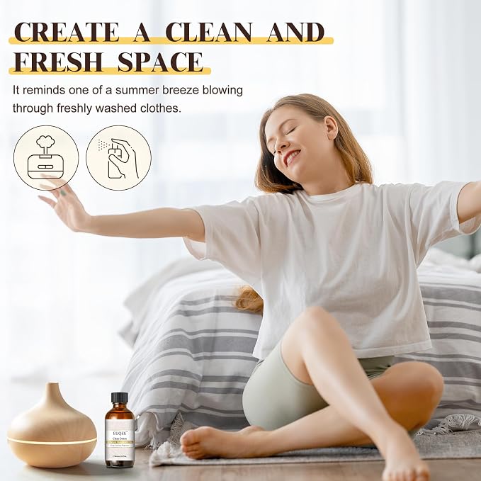 EUQEE Clean Cotton Fragrance Oil, 2.02 Fl oz/ 60ml Fragrance Oils - Image 4