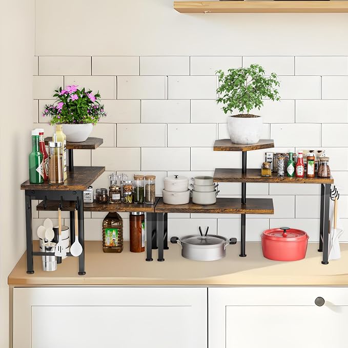 Kitchen Countertop Organizer, 3 Tier Moveable Corner Shelf Kitchen Shelf - Image 6