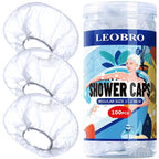 LEOBRO 100PCS Disposable Shower Caps, Shower Caps by LEOBRO