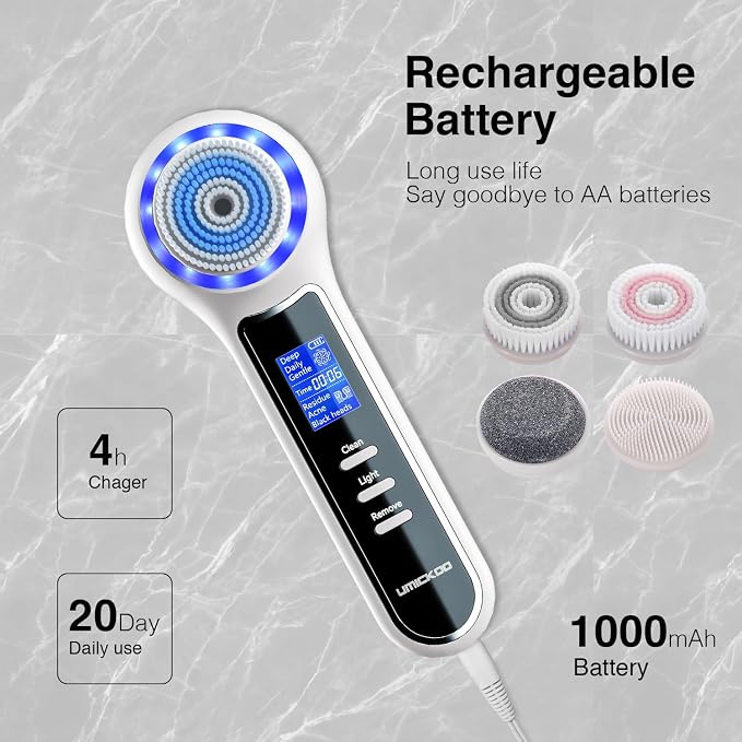 UMICKOO 3 in 1 Facial Cleansing Brush & Blackhead Remover, Rechargeable Face - Image 8