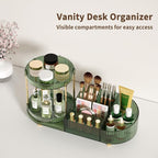 360 Rotating Makeup Organizer for Vanity, 2 Small Trays & 5 Compartments for - Image 5