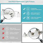 Bathroom Lights Over Mirror Brushed Nickel, Anti-Rust 4-Light Bathroom Vanity - Image 2