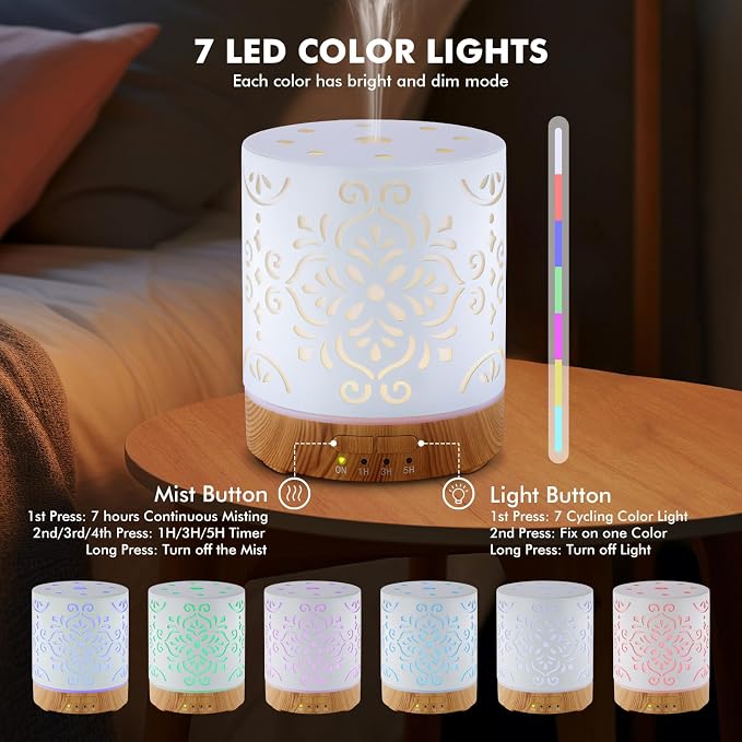 EQUSUPRO Essential Oil Diffuser 300ML Metal Aromatherapy Diffuser - Image 2