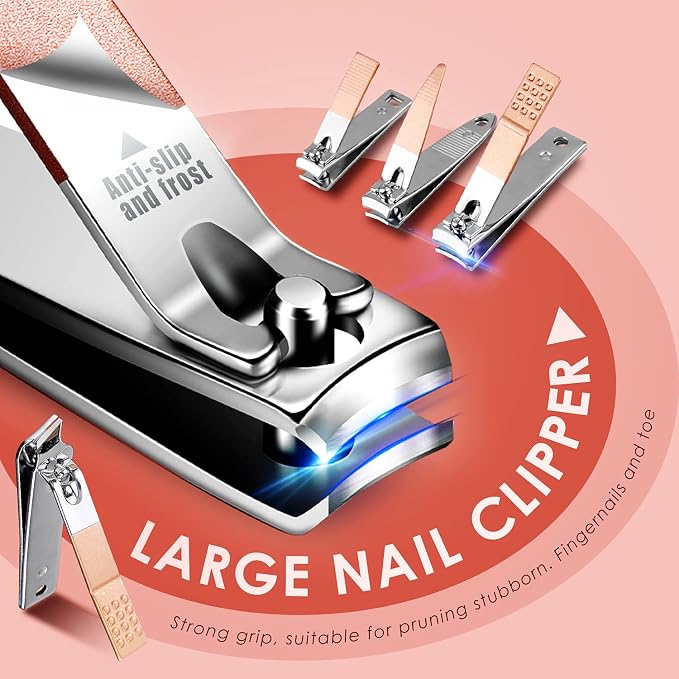 WOAMA Manicure Set Pedicure Kit - 30 in 1 Nail Kit Professional Stainless Steel - Image 3