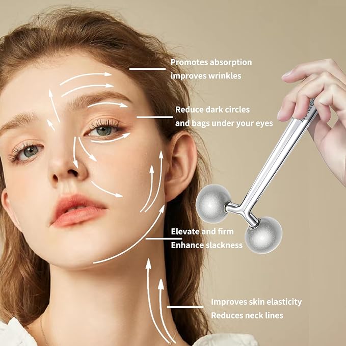 LeMeeOly 2Pcs Gua Sha Facial Tools Stainless Steel, Detailer GuaSha Set - Image 3