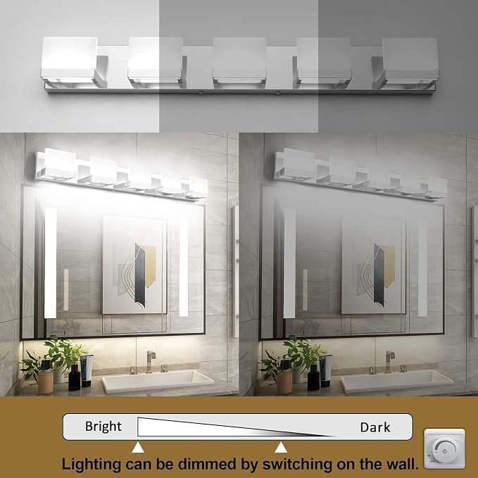 Tipace Dimmable Modern 5 Lights LED Vanity Light - Image 6