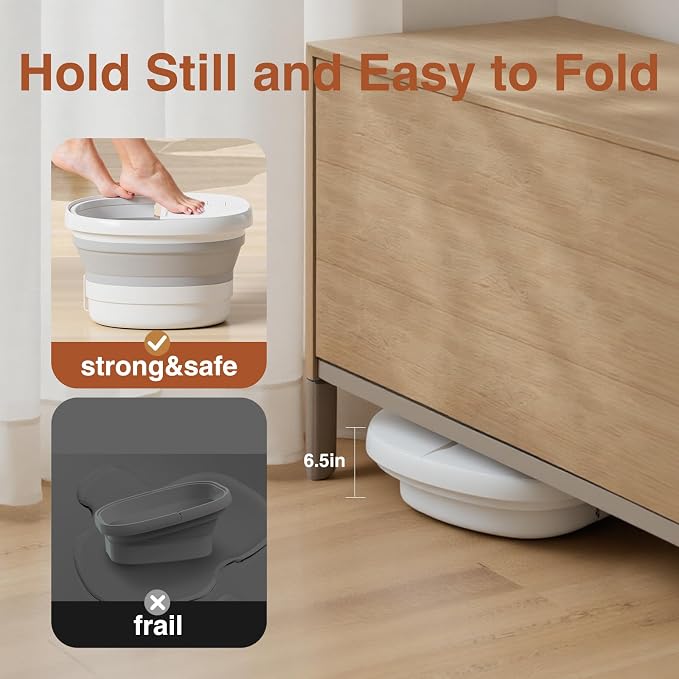 Pedicure Foot Spa with Bubble and Heat, Collapsible Foot Soaking Tub with - Image 7