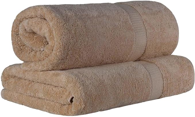 SUPERIOR Egyptian Cotton Pile Bath Sheet Set of 2, Ultra Soft Luxury Towels - Image 2