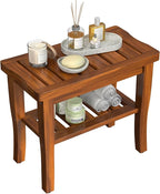 Teak Wood Shower Bench Stool by Greenual