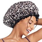 Aquior Shower Cap, Reusable Waterproof Leopard Print Hair Cap, Dual Layer Large by Aquior