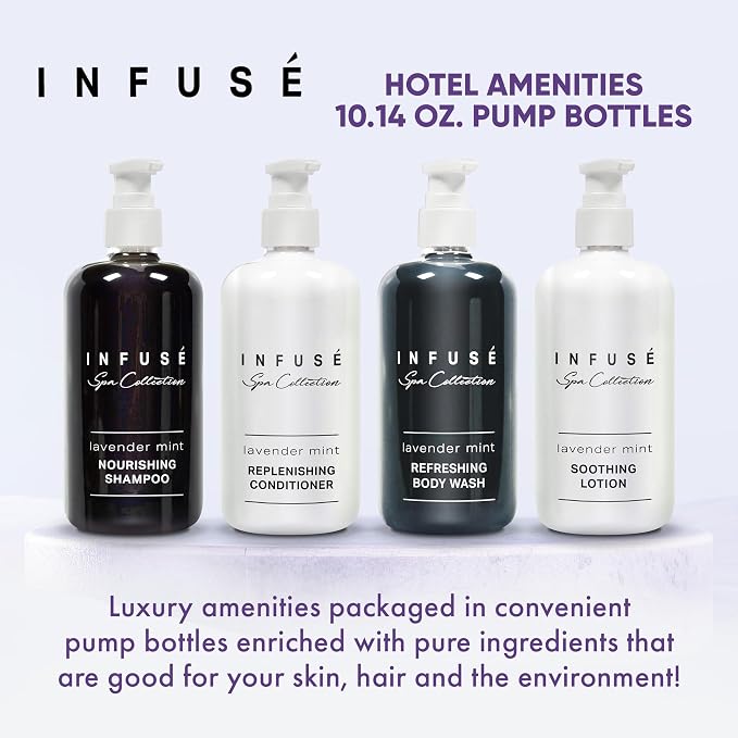 1-Shoppe Infuse Lavender Mint Spa Collection Amenities Set | 10.14 oz Pumps | - Image 2