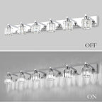 Aipsun Bathroom Vanity Light Crystal Vanity Lighting Fixtures 6 Lights Chrome - Image 5