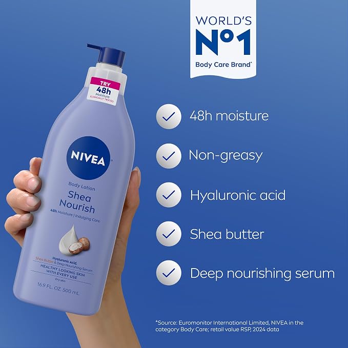 NIVEA Shea Nourish Body Lotion for Dry Skin - Image 3