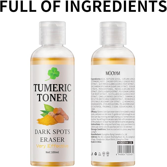 Toner for Dark Spots Turmeric Dark Spot Corrector, Facial Toner for Acne Prone - Image 7